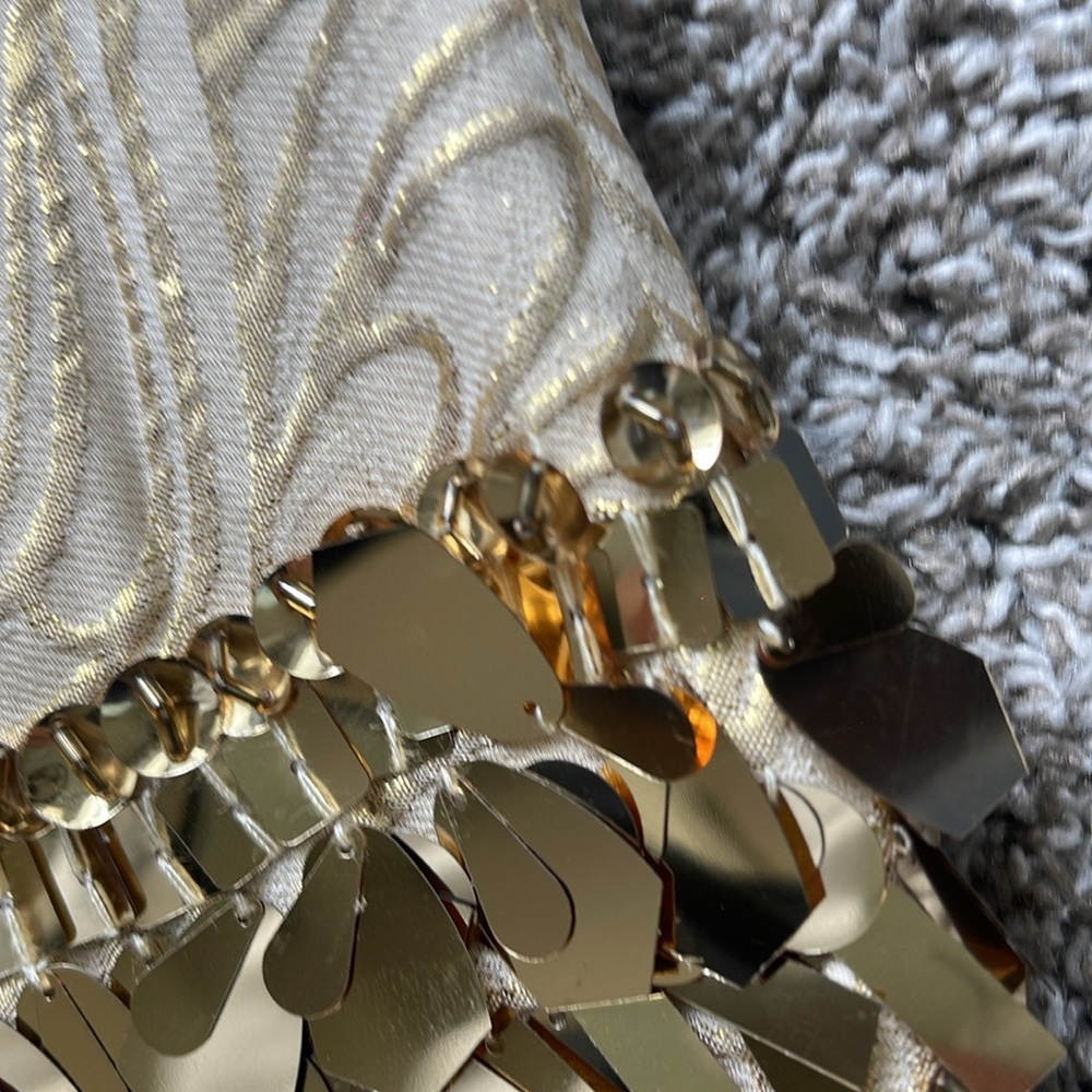 Lilly Pulitzer Diedra Dress In Gold Metallic Tidal Wave Jacquard XS - Picture 10 of 10
